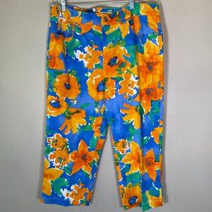 Jones New York Sport Bright Floral Cropped Pants